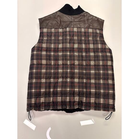 Givenchy Plaid Down Quilted Vest Full-Zip Pockets Black/Multicolor Mens Size 52 - Picture 15 of 16